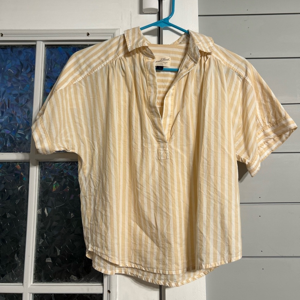 Universal Thread Cream and beige Striped Blouse